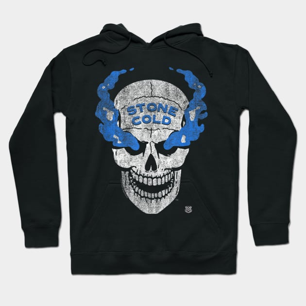 Stone Cold Steve Austin Blue Smoke Skull Hoodie by Holman